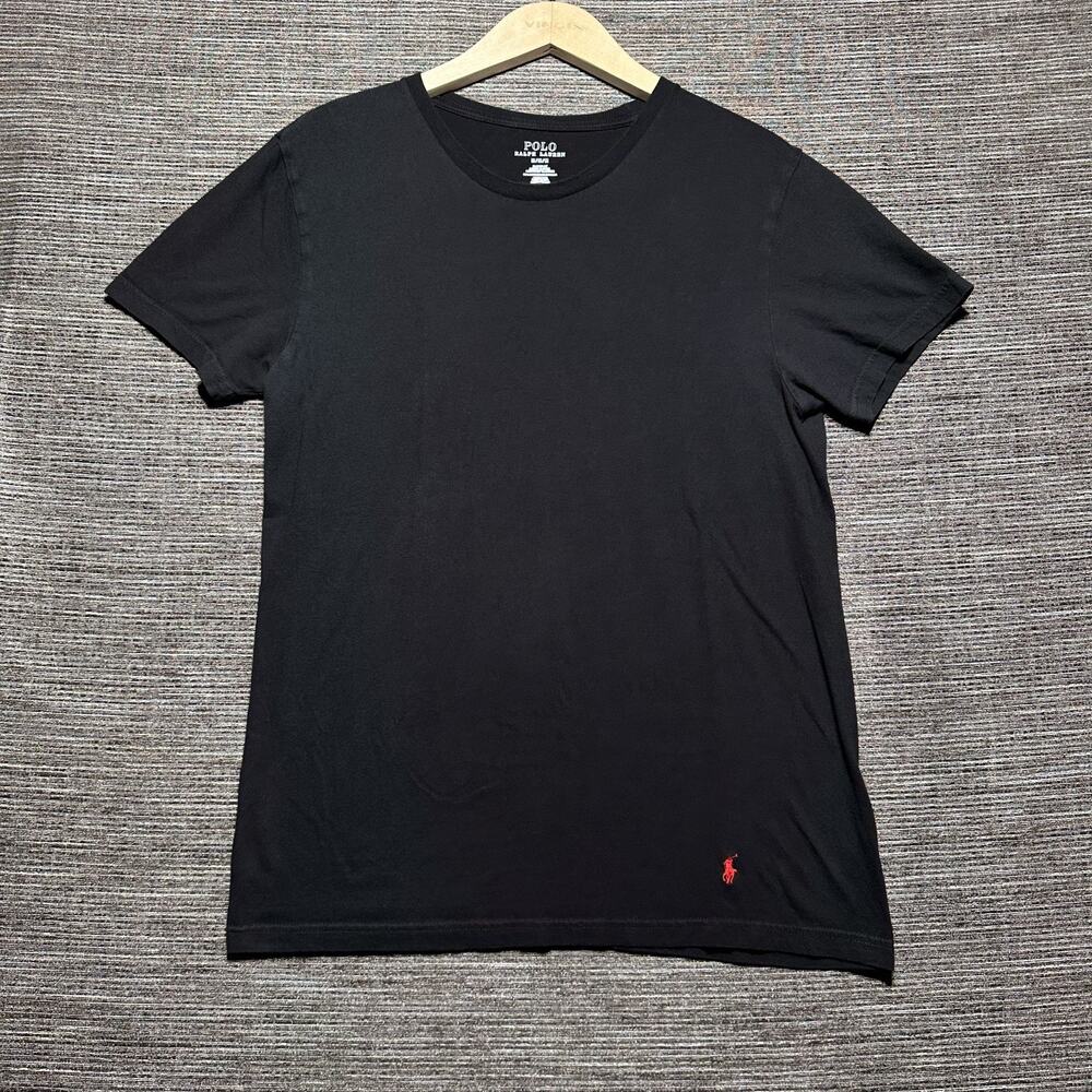 Polo Ralph Lauren Shirt Men's Medium Black Short Sleeve Classic Fit Solid Blank